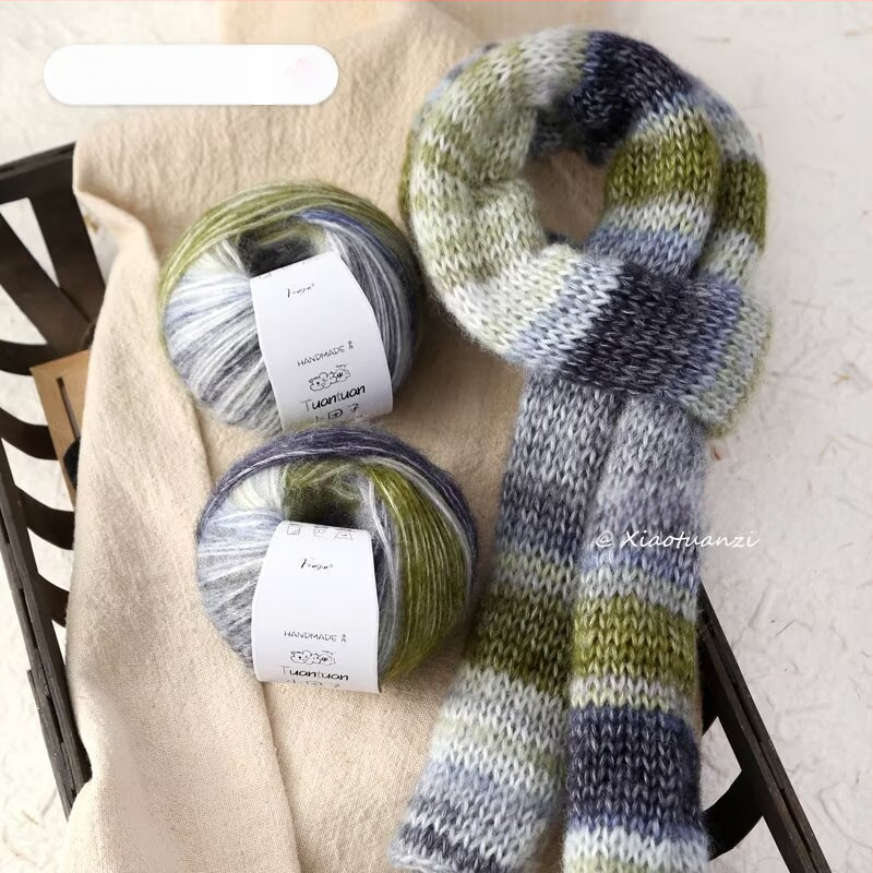 Mohair vilnų rinkinys, worsted siūlų forma, skirta audimui