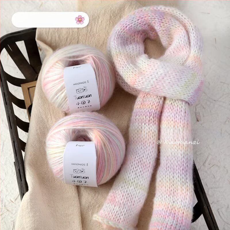 Mohair vilnų rinkinys, worsted siūlų forma, skirta audimui