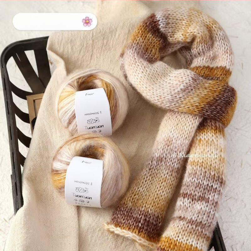 Mohair vilnų rinkinys, worsted siūlų forma, skirta audimui