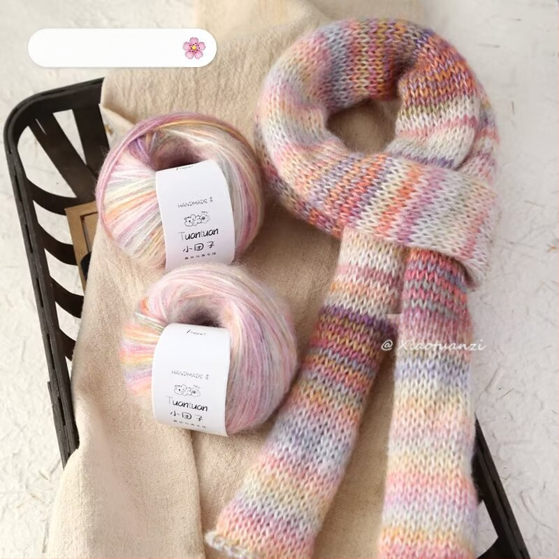 Mohair vilnų rinkinys, worsted siūlų forma, skirta audimui