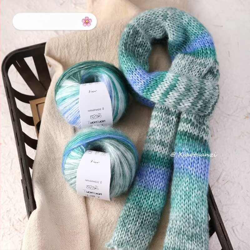 Mohair vilnų rinkinys, worsted siūlų forma, skirta audimui