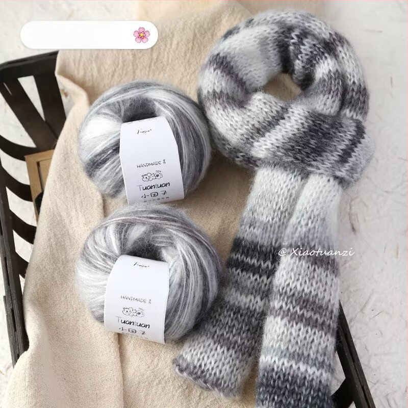 Mohair vilnų rinkinys, worsted siūlų forma, skirta audimui