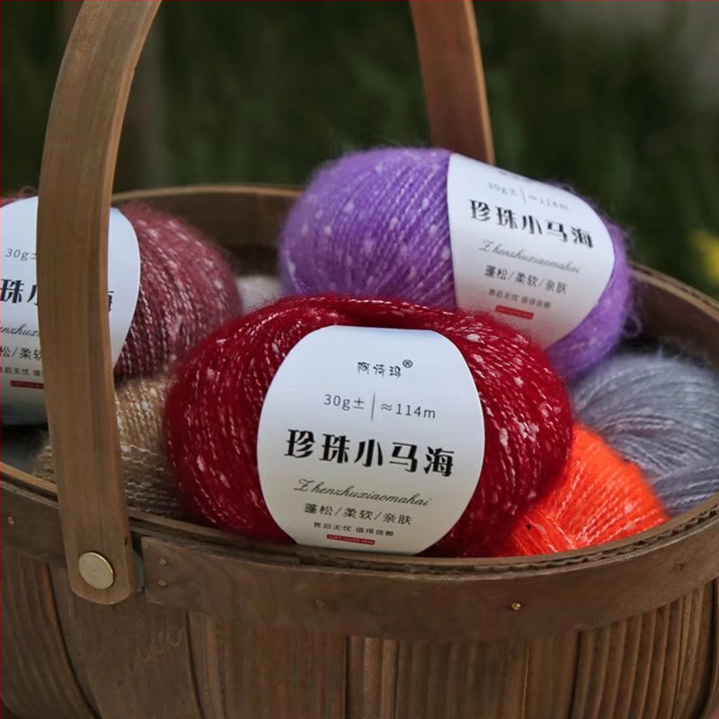 Mohair vilna megztiniams, 12S, 1 gija, sukimas 200, semi-worsted, Tuan Line