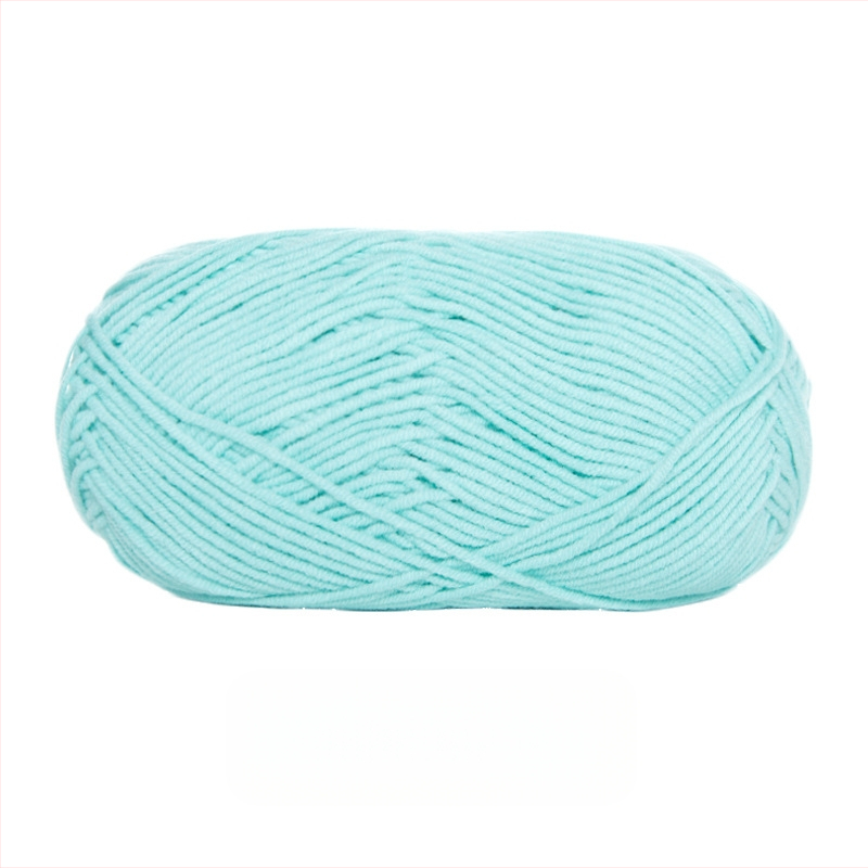 Mezgamas lėlių pledas, rankų darbas, keturių siūlų medvilnės siūlas mišinys (60% Xinjiang medvilnė, 40% akrilas); 2.6 NM, 4 siūlai, 50 g