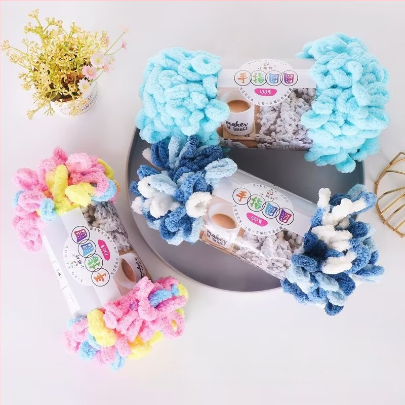 Pirštų kilpos mezgimo siūlas — stora, DIY pagalvėms, 16s, vienas siūlas, semi-worsted linija