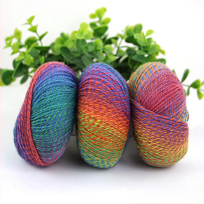 Rainbow Magic Ball vilnos siūlai, 50 g, 2 siūlai, mišri verpalų gamyba, sudėtis: vilna-nylon