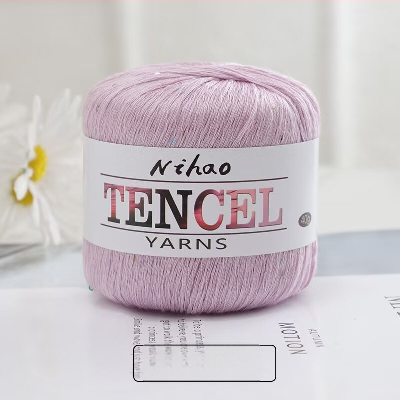 Rankdarbiams mezgimo siūlai – Tencel Sequin Lace siūlai, žiedinis verpimas, grupinis siūlas, Mu Pai