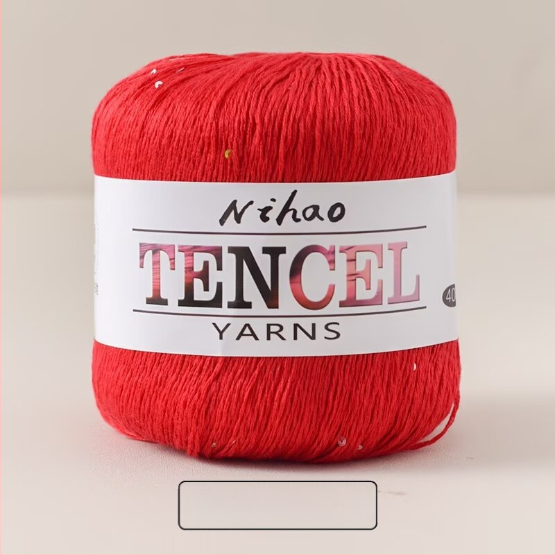 Rankdarbiams mezgimo siūlai – Tencel Sequin Lace siūlai, žiedinis verpimas, grupinis siūlas, Mu Pai