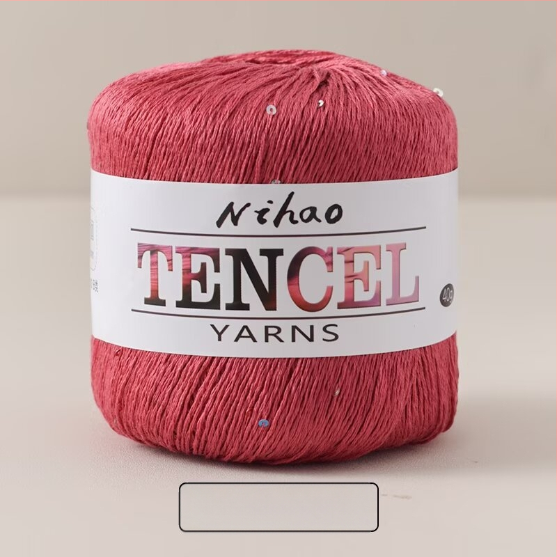 Rankdarbiams mezgimo siūlai – Tencel Sequin Lace siūlai, žiedinis verpimas, grupinis siūlas, Mu Pai