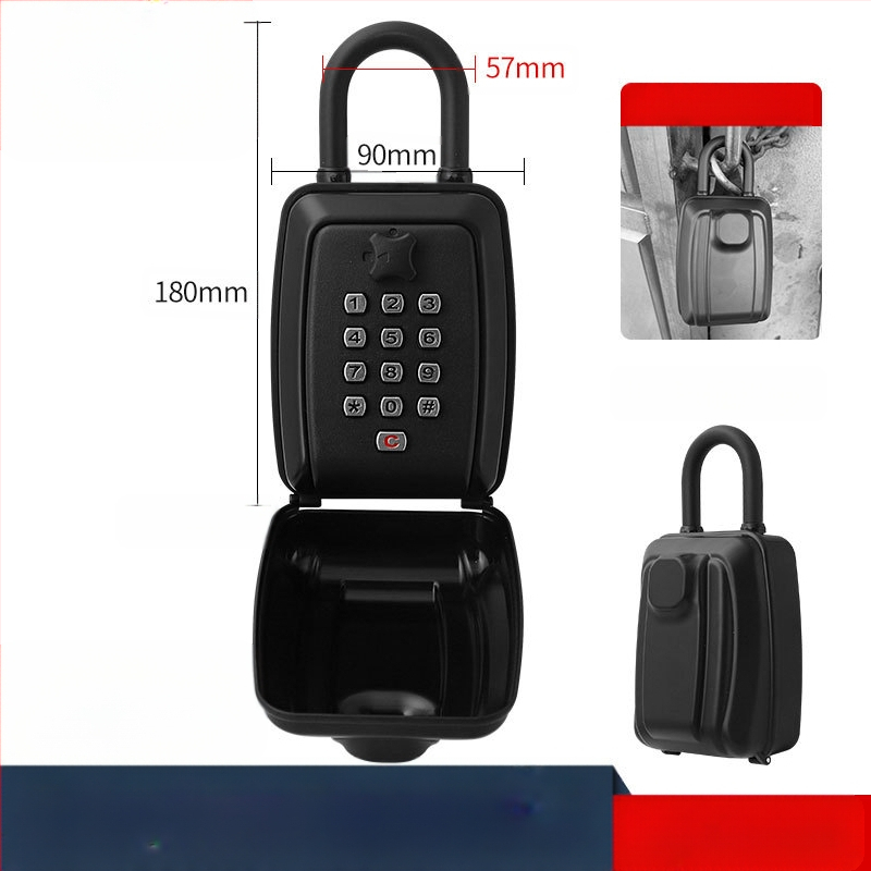 Raktų dėžutė su skaitmenine spyna – modelis G14; Medžiagos: aliuminio lydinys, cinko lydinys, ABS plastikas; Užrakto strypo storis 11; Užrakto strypų atstumas 31