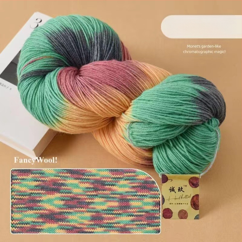 Šalies megimo siūlai, pus-worsted vilna, grupinės siūlų linija, rankų mezgimas, prekės ženklas Jiesheng