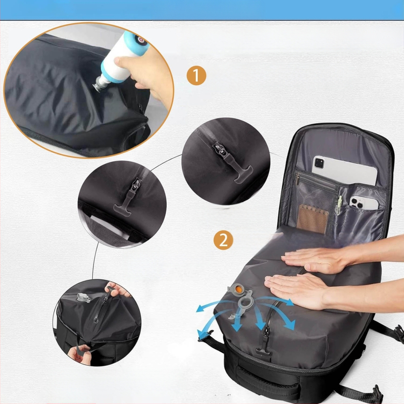 Verslo kelionėms kuprinė, unisex, vandeniui atspari, sausai–šlapiai atskyrimui, talpa 36–55 L