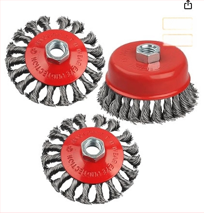 Nine Horses Чашоподобно колело с усукана тел, комплект 4 бр., високовъглеродна стомана, 8500 об./мин, за премахване на ръжда и полиране на метални и неметални повърхности