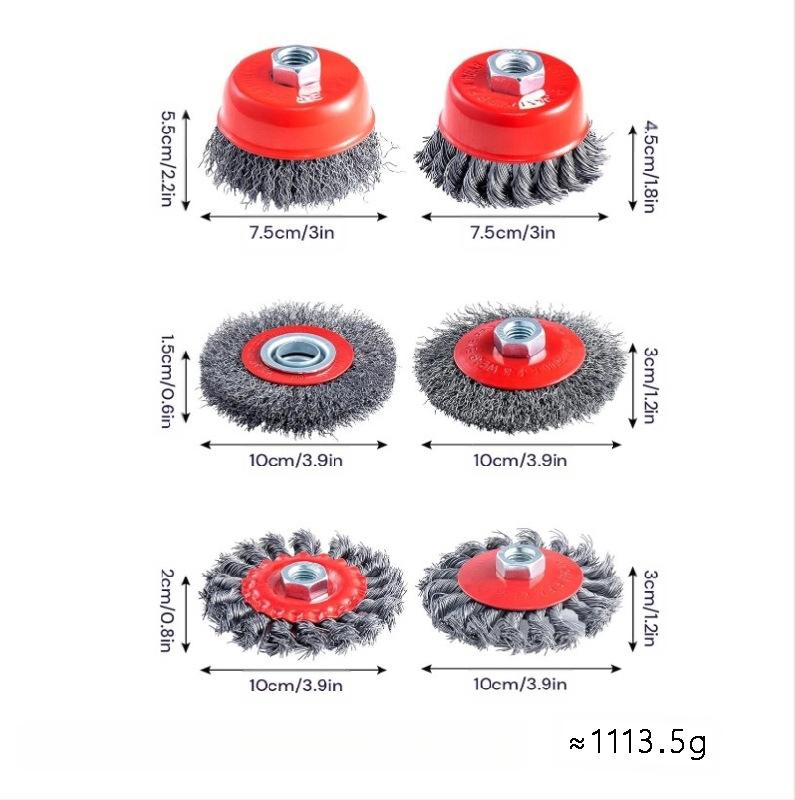 Nine Horses Чашоподобно колело с усукана тел, комплект 4 бр., високовъглеродна стомана, 8500 об./мин, за премахване на ръжда и полиране на метални и неметални повърхности