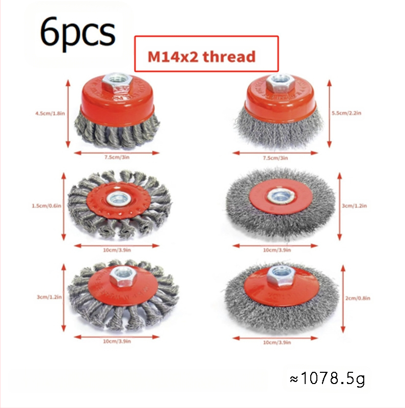 Nine Horses Чашоподобно колело с усукана тел, комплект 4 бр., високовъглеродна стомана, 8500 об./мин, за премахване на ръжда и полиране на метални и неметални повърхности