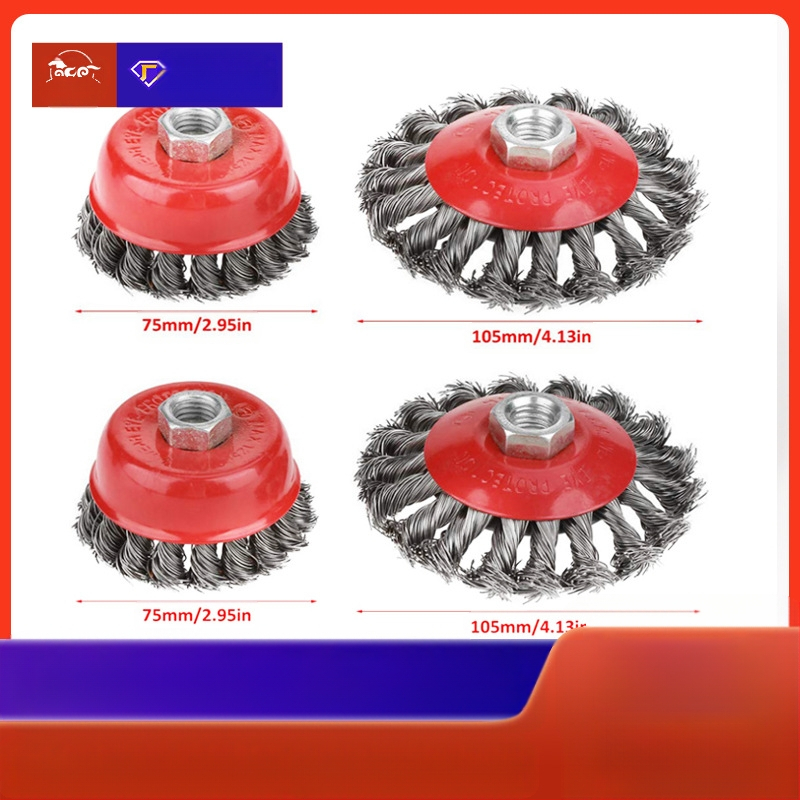 Nine Horses Чашоподобно колело с усукана тел, комплект 4 бр., високовъглеродна стомана, 8500 об./мин, за премахване на ръжда и полиране на метални и неметални повърхности