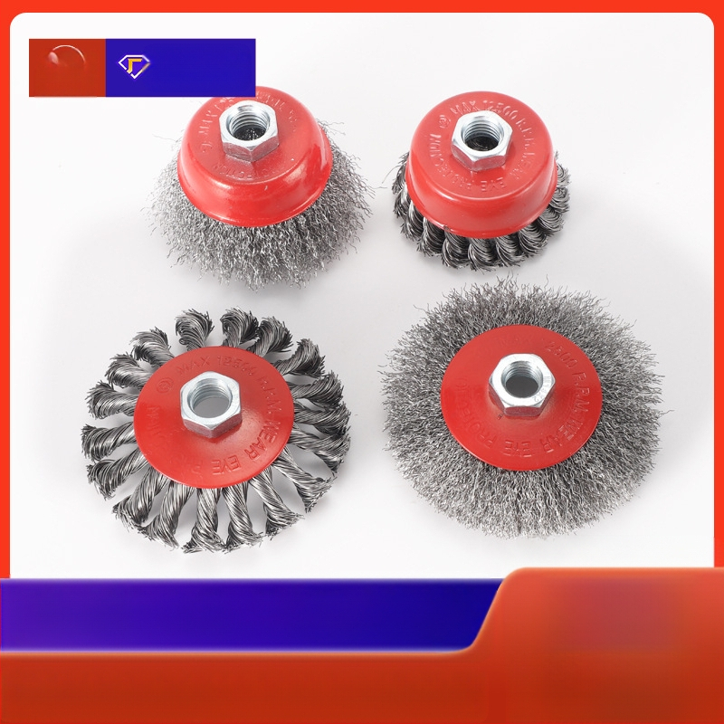 Nine Horses Чашоподобно колело с усукана тел, комплект 4 бр., високовъглеродна стомана, 8500 об./мин, за премахване на ръжда и полиране на метални и неметални повърхности