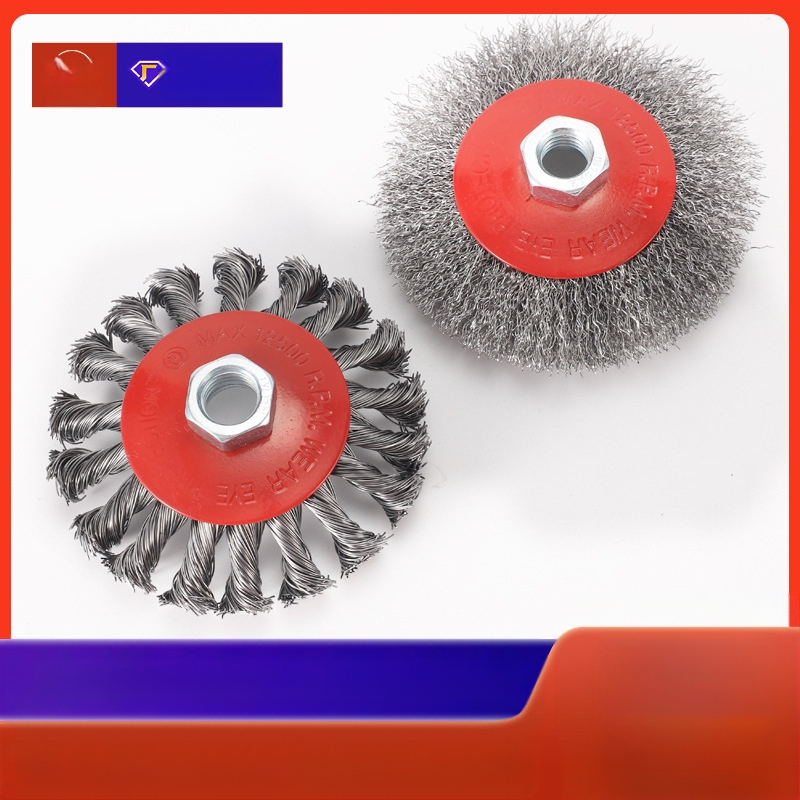 Nine Horses Чашоподобно колело с усукана тел, комплект 4 бр., високовъглеродна стомана, 8500 об./мин, за премахване на ръжда и полиране на метални и неметални повърхности