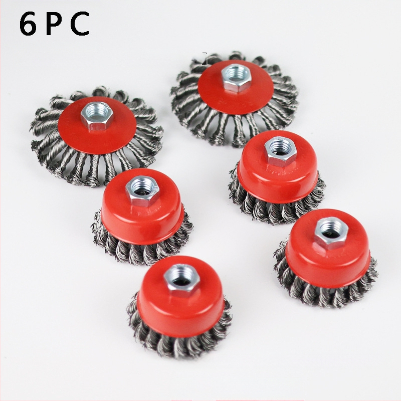 Nine Horses Чашоподобно колело с усукана тел, комплект 4 бр., високовъглеродна стомана, 8500 об./мин, за премахване на ръжда и полиране на метални и неметални повърхности