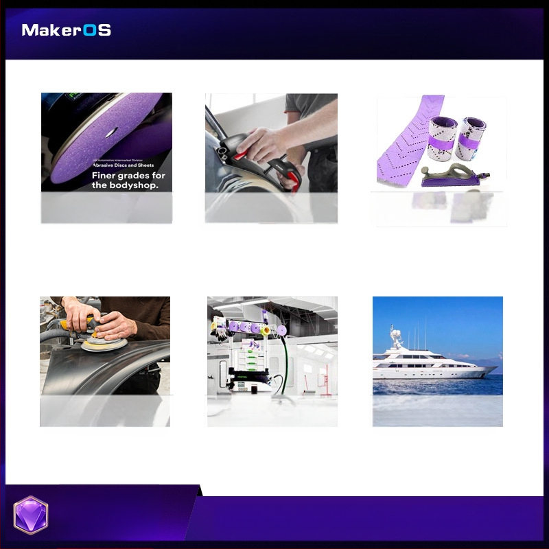 MakerOS порьозен филмов керамичен циклон абразив в ролка, с филмова подложка, за полиране на автомобили, мебели, строителство и композитни материали