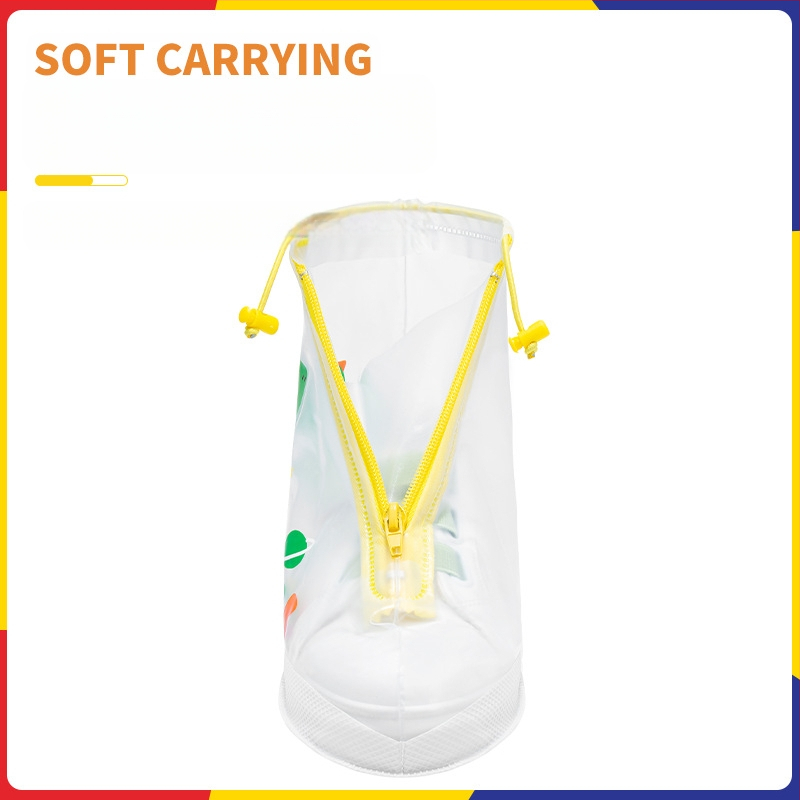 Vaikų lietaus batų uždangalai – vandeniui atsparūs, neslystantys, atsparūs dėvėjimui, atsparūs nešvarumams; karikatūrų motyvai (vienaragis, antis, dinozauras, lokys)