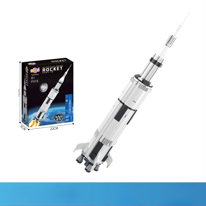 Lego-kompatibilis Apollo Saturn V építőblokkok LED-fényfunkcióval, 800+ darab, ABS műanyag, DIY-barát