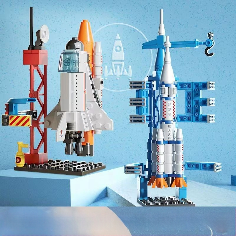 LEGO-savietojams kosmosa raķetes konstruktor, ABS plastmasa, 800+ detaļu, 1,5 kg, DIY pielāgošana