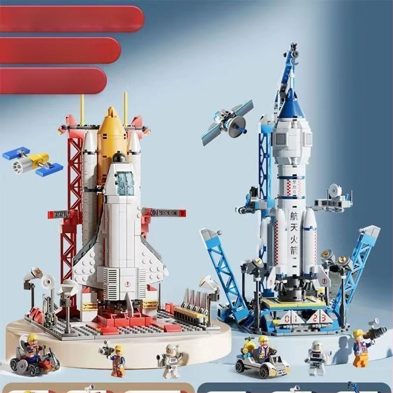 LEGO-savietojams kosmosa raķetes konstruktor, ABS plastmasa, 800+ detaļu, 1,5 kg, DIY pielāgošana