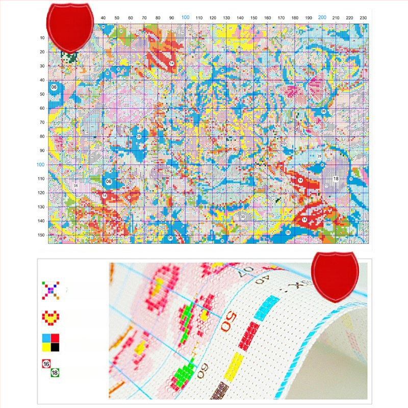 Σετ κεντήματος με σταυρούς – Τοπίο μοτίβο, βαμβακερό ύφασμα, 11CT, Meng linmei