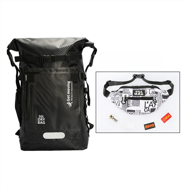 30L vandeniui atspari kuprinė iš anglies pluošto, su sausai–drėgnai atskyrimu ir keliomis kišenėmis