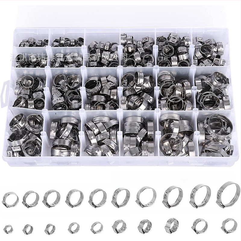 Weijie beskrajna stezaljka od nehrđajućeg čelika – jednostrani naušnica prsten, nominalni promjer 5–28.6, promjer pričvršćivanja 5–28.6, raspon primjene 7–21