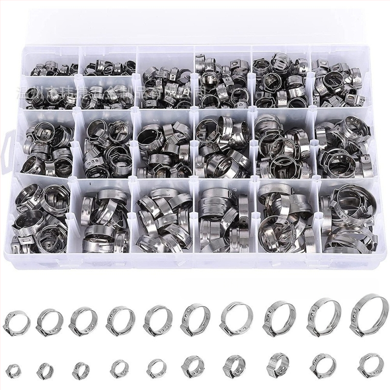 Weijie beskrajna stezaljka od nehrđajućeg čelika – jednostrani naušnica prsten, nominalni promjer 5–28.6, promjer pričvršćivanja 5–28.6, raspon primjene 7–21