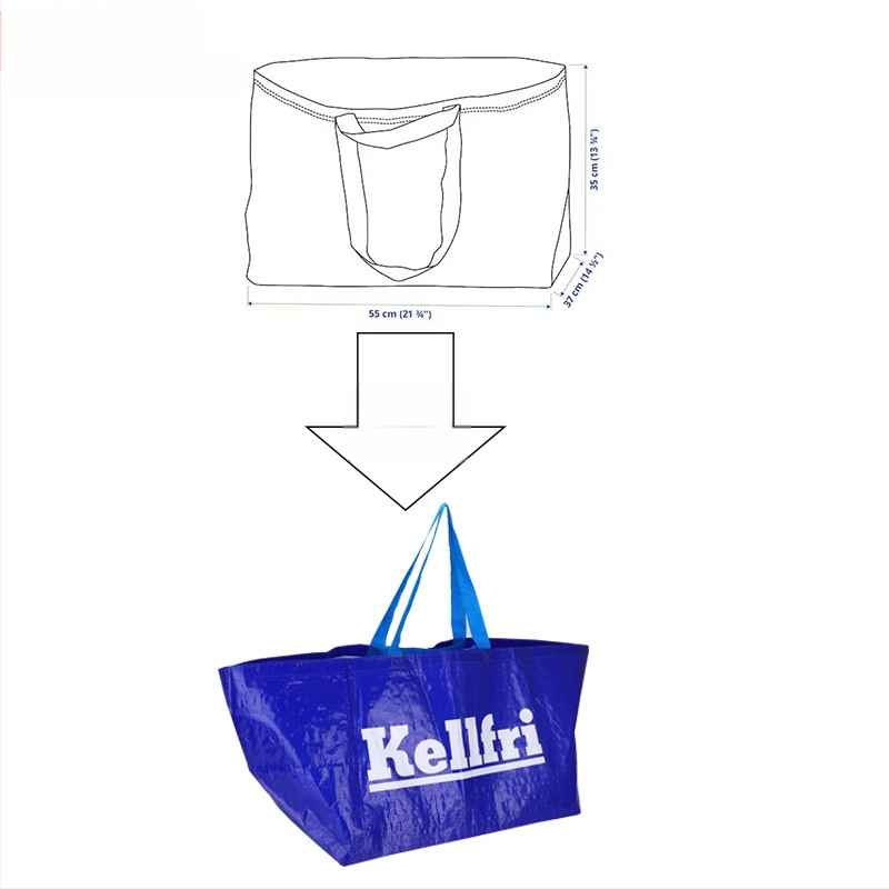 Rankomis pintas PP pirkinių krepšys drabužiams, 25 kg apkrova, spalvotos spauda + laminavimas