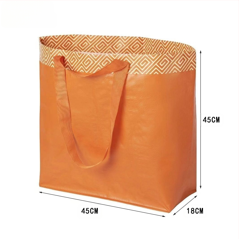 Rankomis pintas PP pirkinių krepšys drabužiams, 25 kg apkrova, spalvotos spauda + laminavimas