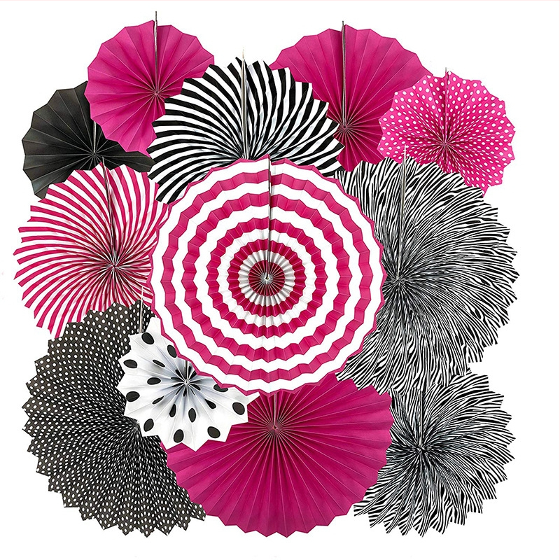 Ръчно изработен хартиен фен с цветя за партита и сватби — крафт хартия, марка Fang DING, стил модерна простота