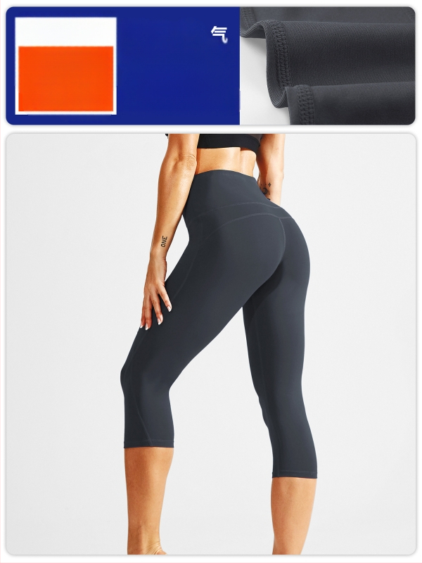 Γυναικείες παντελόνες γιόγκα με υψηλή μέση για ανύψωση γλουτών, cropped μήκος, 85% πολυεστερική μίξη, απομάκρυνση υγρασίας