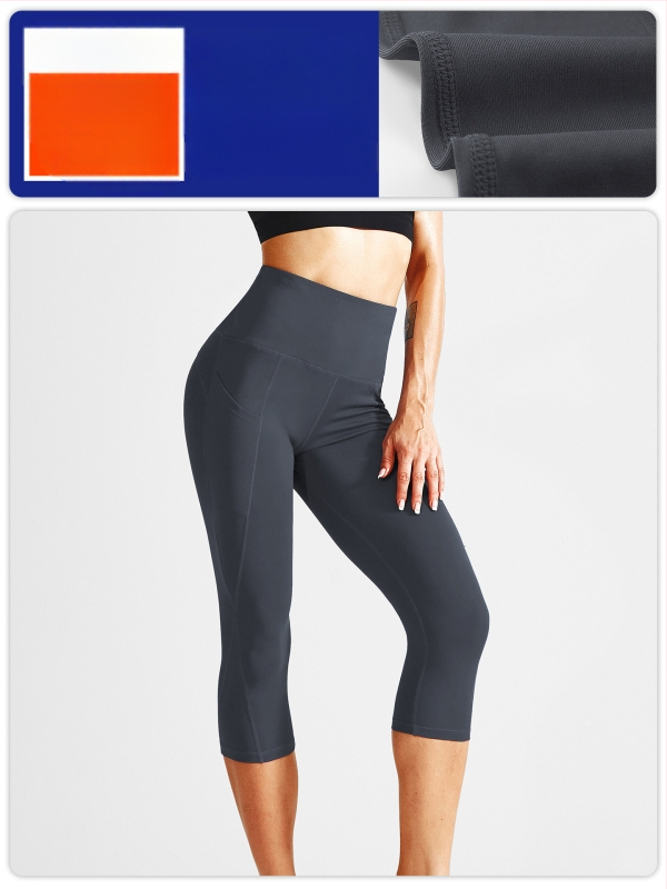 Γυναικείες παντελόνες γιόγκα με υψηλή μέση για ανύψωση γλουτών, cropped μήκος, 85% πολυεστερική μίξη, απομάκρυνση υγρασίας