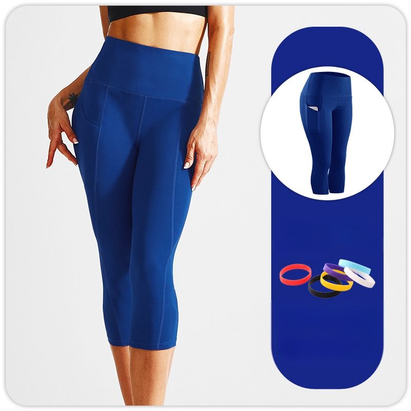 Γυναικείες παντελόνες γιόγκα με υψηλή μέση για ανύψωση γλουτών, cropped μήκος, 85% πολυεστερική μίξη, απομάκρυνση υγρασίας