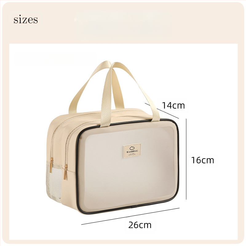 Anqin kelioninė kosmetinė krepšys – daugiafunkcinis, PU medžiaga, šiuolaikinio minimalistinio stiliaus, sausas–drėgnas atskyrimas, kelionėms