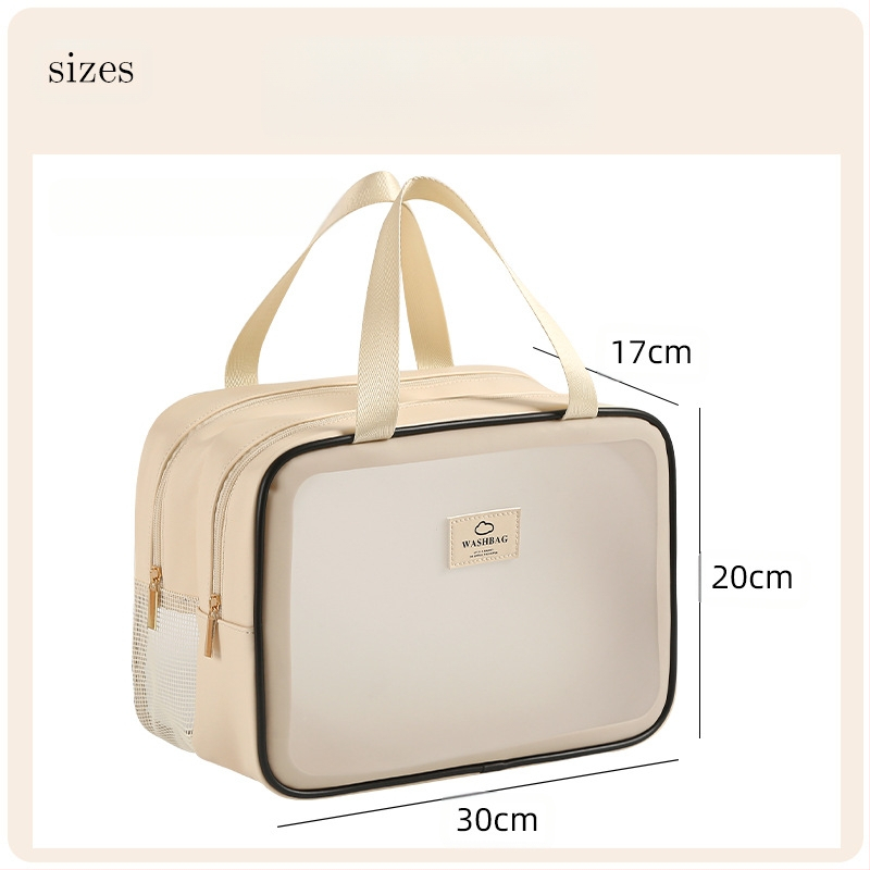 Anqin kelioninė kosmetinė krepšys – daugiafunkcinis, PU medžiaga, šiuolaikinio minimalistinio stiliaus, sausas–drėgnas atskyrimas, kelionėms