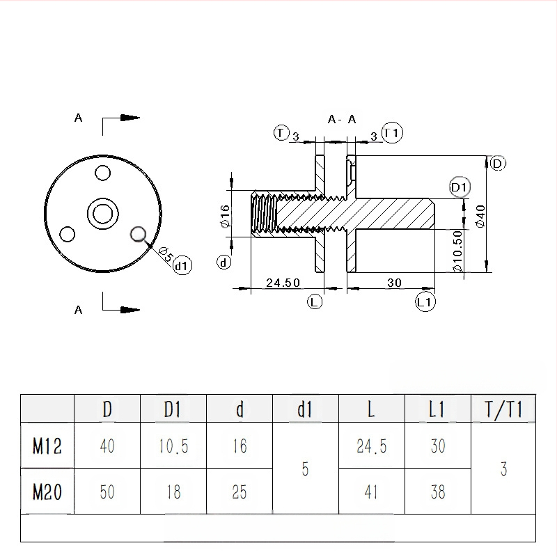 Свързващ елемент за колона на легло и крак за диван – три отвора в желязна плоча, кръгла гайка, обикновена въглеродна стомана, електроплатиране, GB 50981, марка YURUI
