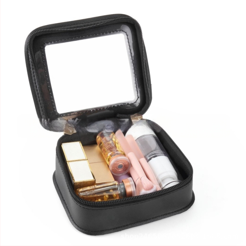 Прозрачна PVC козметична чанта | градски минималистичен стил, съхранение на червило, без подплата, еднотонен модел