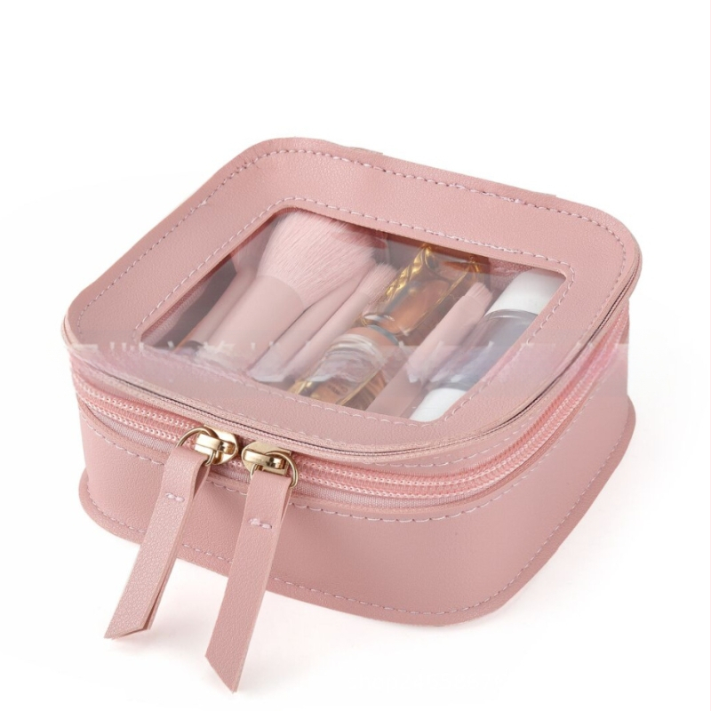 Прозрачна PVC козметична чанта | градски минималистичен стил, съхранение на червило, без подплата, еднотонен модел
