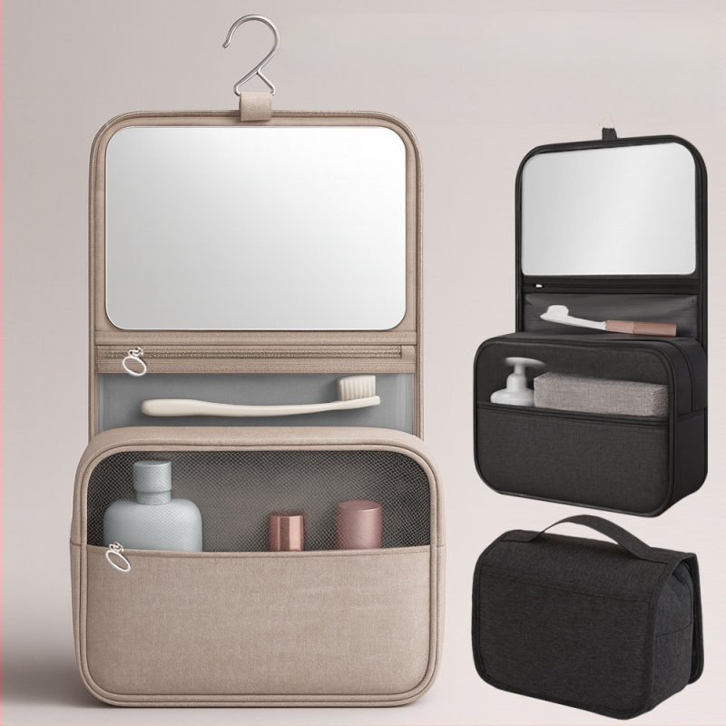Пътуваща чанта за тоалетни принадлежности, водоустойчива, сгъваема, голям капацитет, разделение мокро/сухо, мултифункционална, унисекс