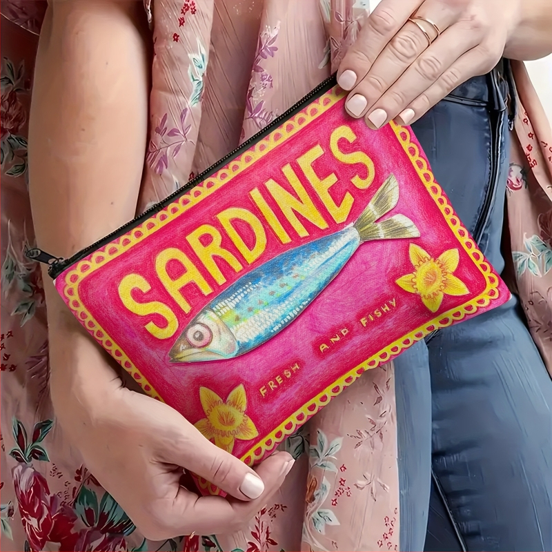 Užtrauktuku makiažo maišelis ir biuro reikmenų organizatorius – nešiojamas makiažo maišelis, pieštukų dėklas ir biuro reikmenys, su šilumos perdavimo logotipu