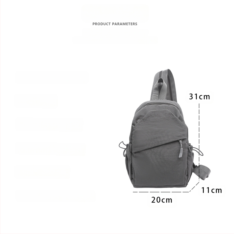 Férfi keresztbody mellény táska – poliészter, szabadidő utazási stílus, egyszínű mintázat, bélés poliészter, 2025 tavasz