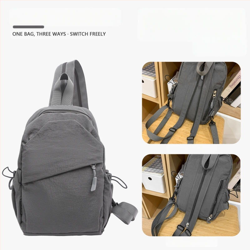 Férfi keresztbody mellény táska – poliészter, szabadidő utazási stílus, egyszínű mintázat, bélés poliészter, 2025 tavasz