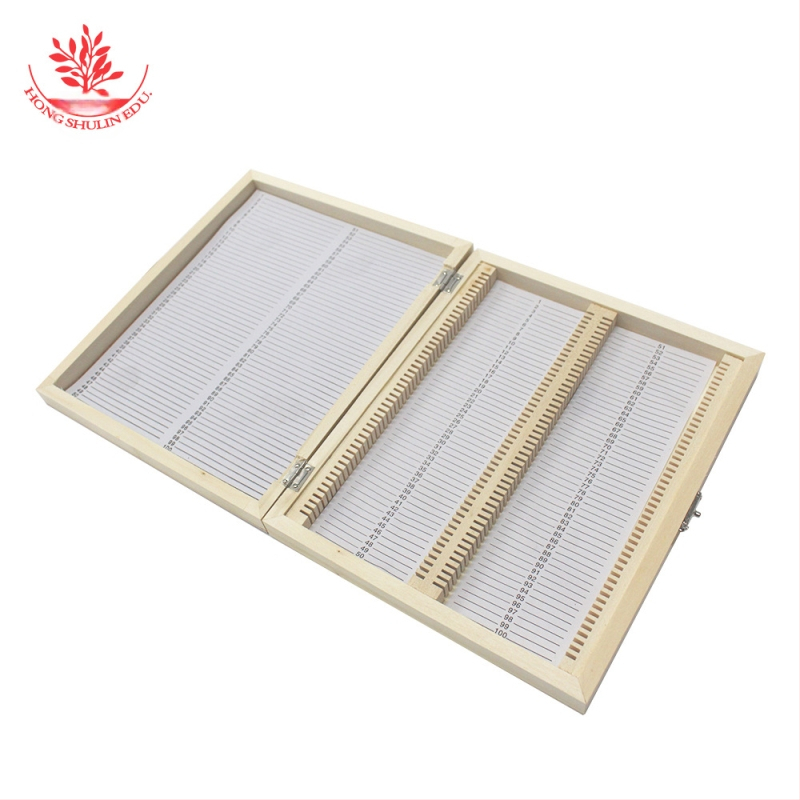 Mangrove дървена кутия за микроскопски слайдове, 20 броя, за училище и лаборатория