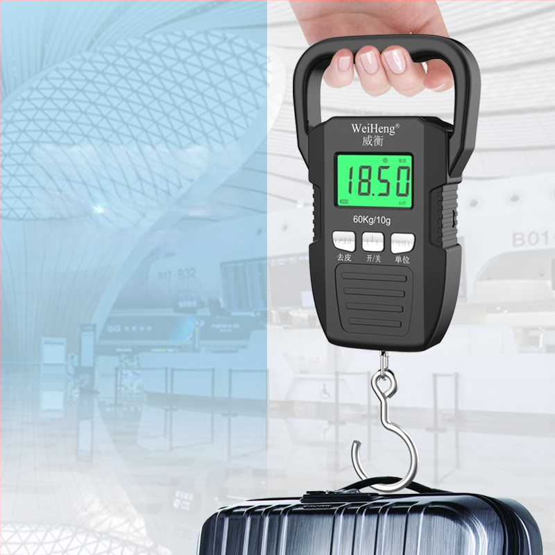 Weiheng WH-A33 skaitmeninis bagažo matavimo įrenginys, nešiojamas, maitinamas baterijomis, 60 kg talpa