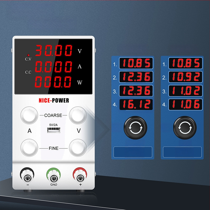 Reguliuojamas DC stabilizuotas maitinimo šaltinis SPS3010 nešiojamų kompiuterių remontui, 30V 10A, jungiklio tipo, NICE-POWER